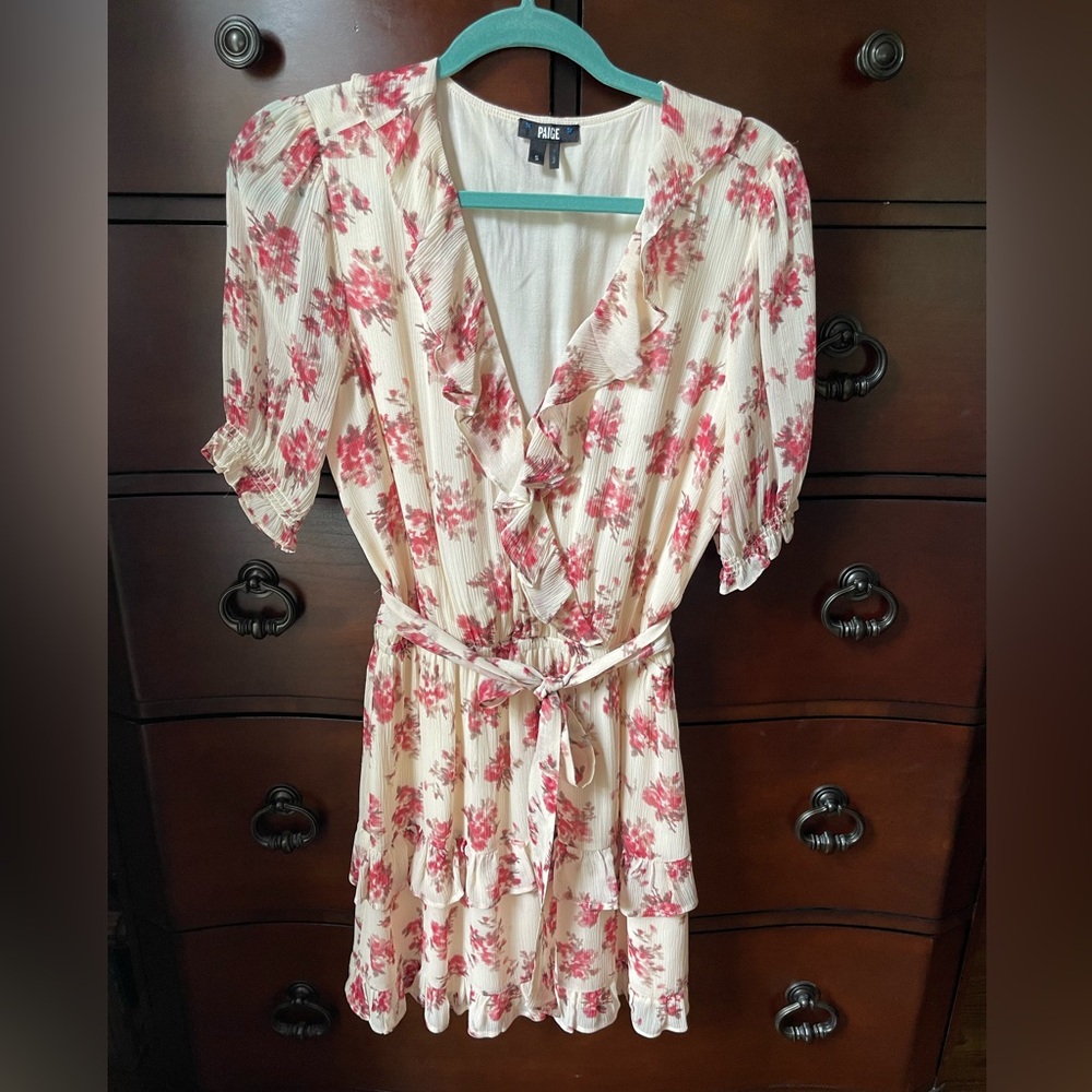 PAIGE Evonna dress in crème. Size Small. Perfection in silk. Romantic & flirty.